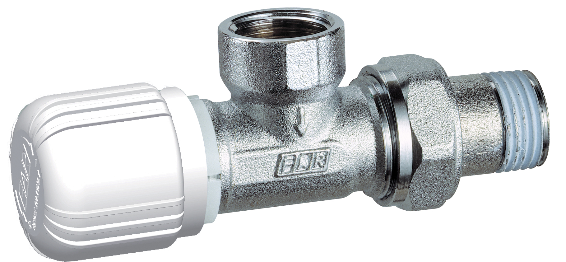 Вентиль термостатич. угловой с горизонтальной буксой 1/2"ВР