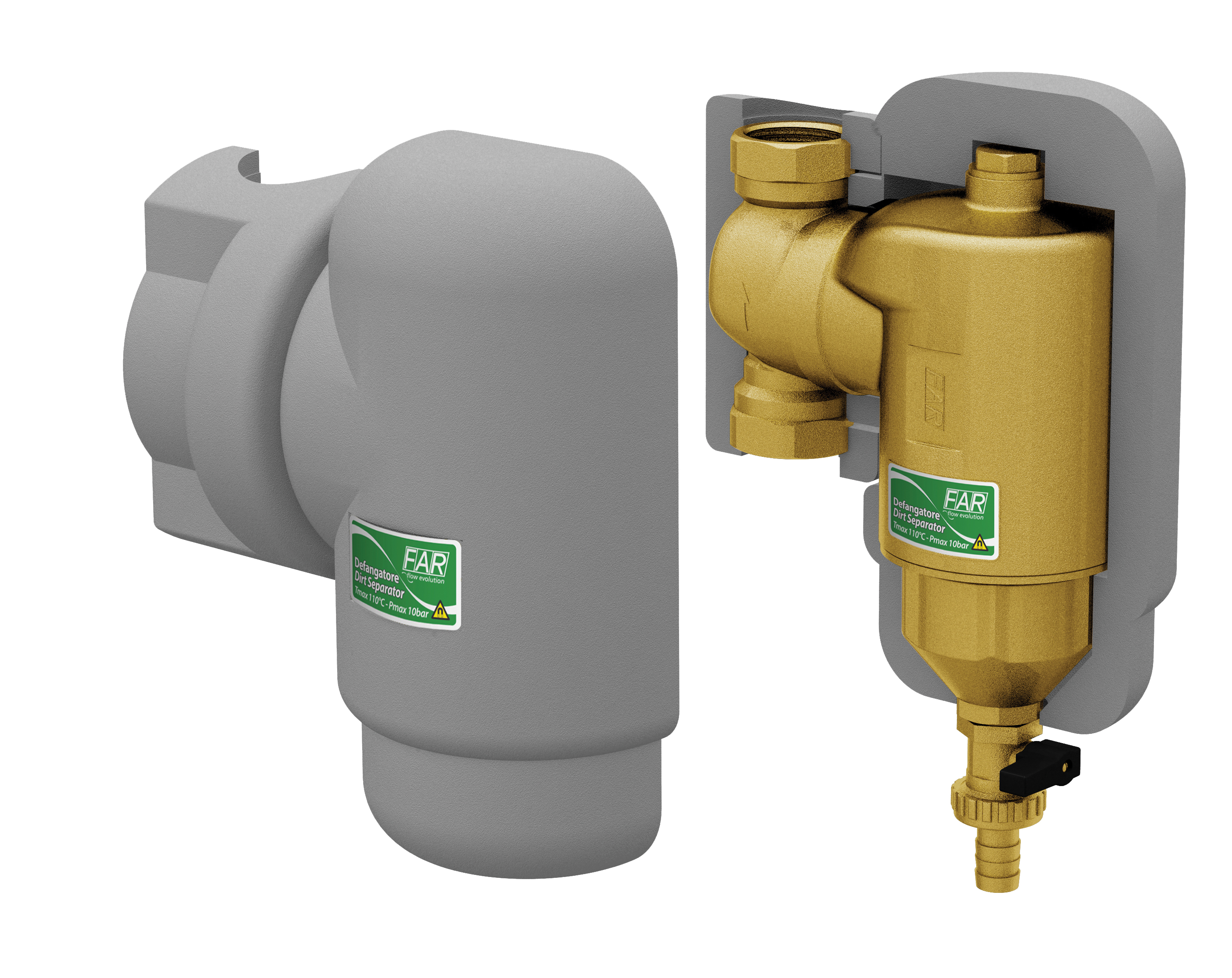 Сепаратор шлама (дешламатор) с поворотным соединением, в теплоизол. 1 1/4"(ВВ)