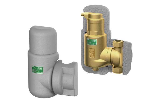 Деаэратор с поворот. соед. 3/4"(kv=8,7 куб.м/ч), с концовками под мед.труб.22мм, в теплоизол.