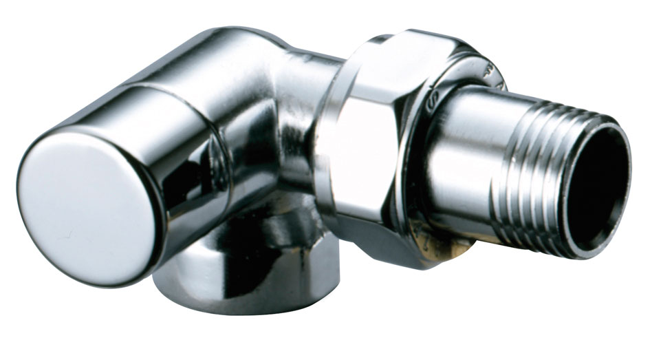 Вентиль запорн.трехосев. левосторон. 1/2"ВР, серебро, с EPDM