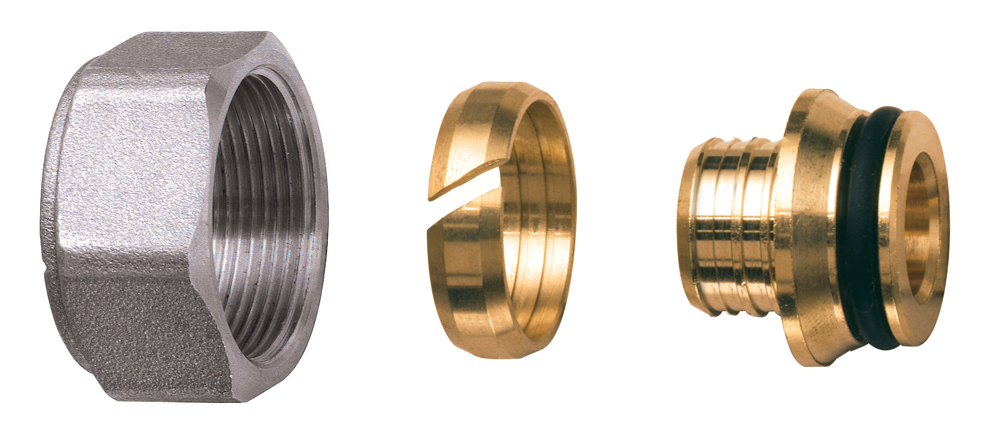 Концовка с хром.гайкой М33Х1,5 для труб РЕХ 25х2,3