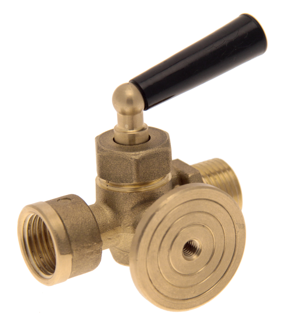 Кран шаровой 1/4"НР-ВР с фланцем д/манометра