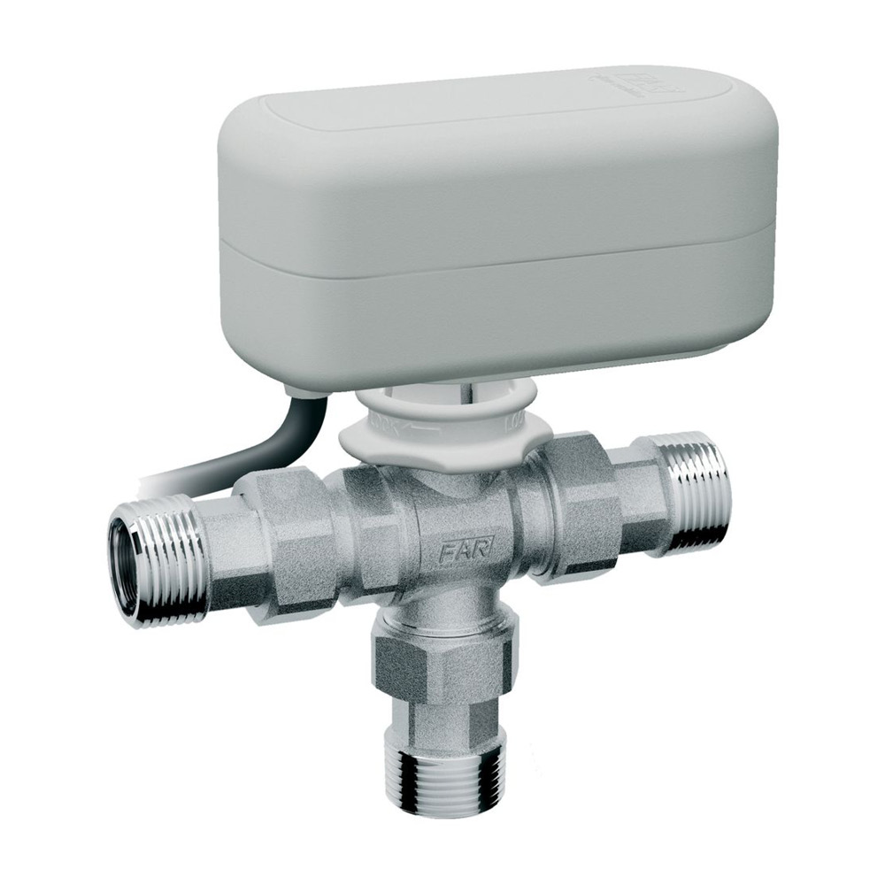 3-х ход. кран, 4,9 куб.м/ч,  1/2"американки, с приводом арт.3071 (40сек, 24В)