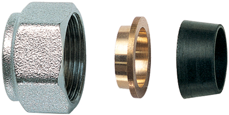 Концовка для медных труб 15мм, с накидной гайкой М24х19