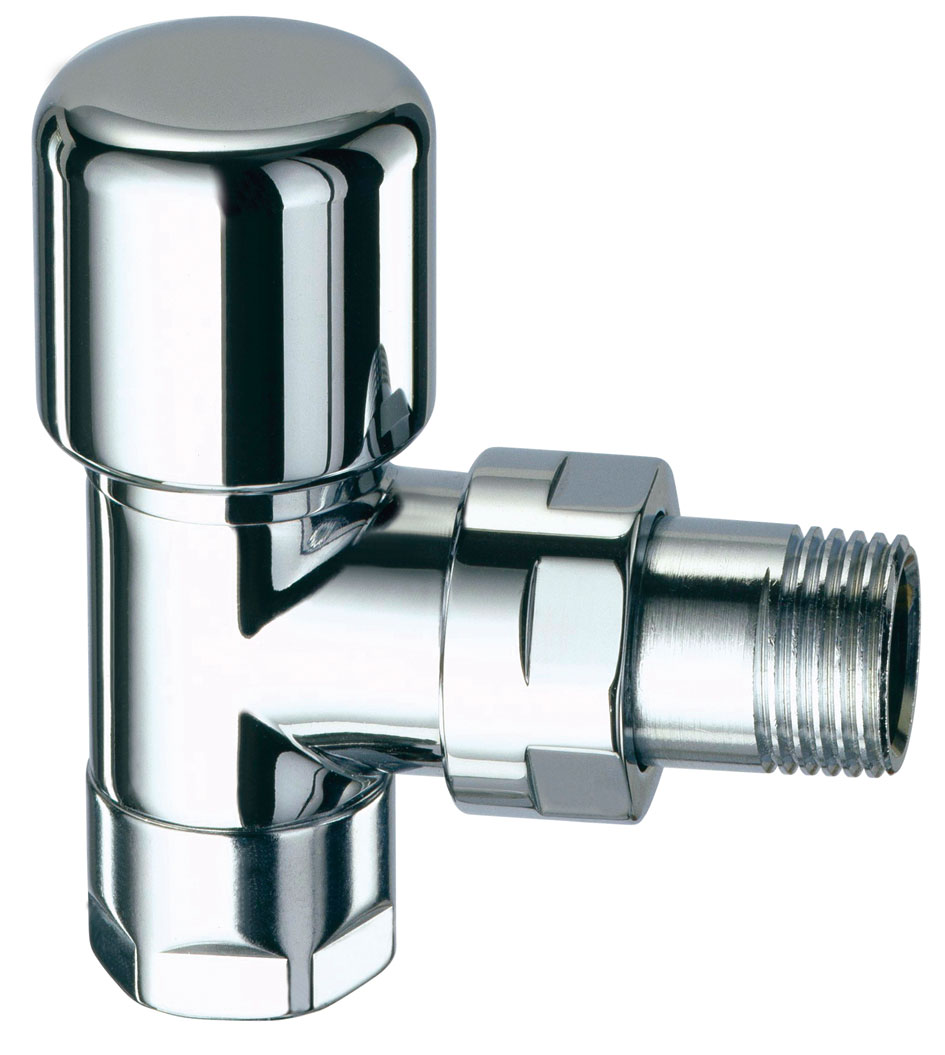 Вентиль термостат. угловой, TOP LINE, серебро, М24х19, 1/2"EPDM