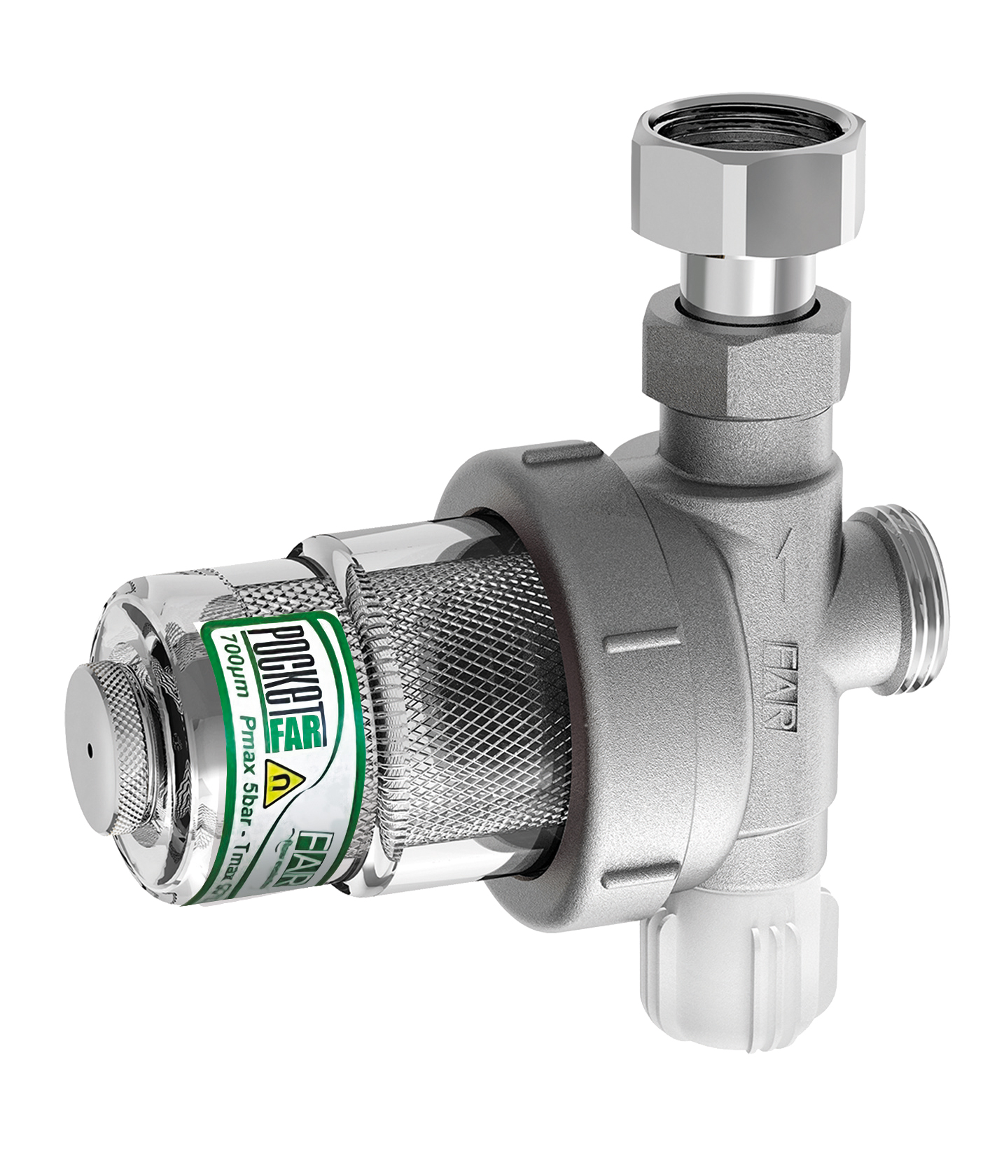 Сепаратор шлама (дешламатор) POCKETFAR с магнит.вставк.,  3/4" (НР-накид.гайка)