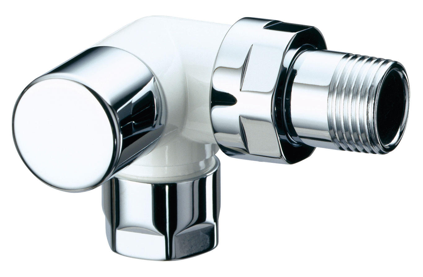 Вентиль запорн.трехосев.левостор. TopFAR, 1/2 гайка М24х19(бел/серебро)