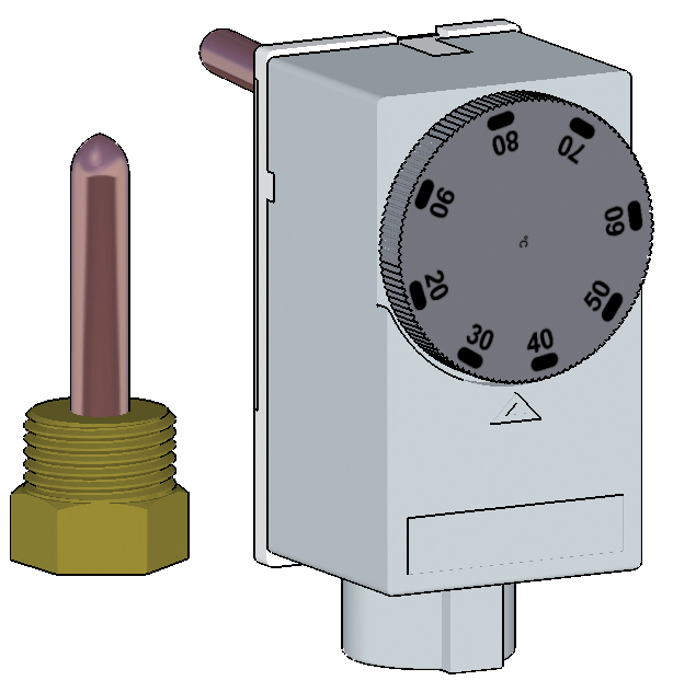 Термостат погружной (1/2", L=50мм) +10…+90°С