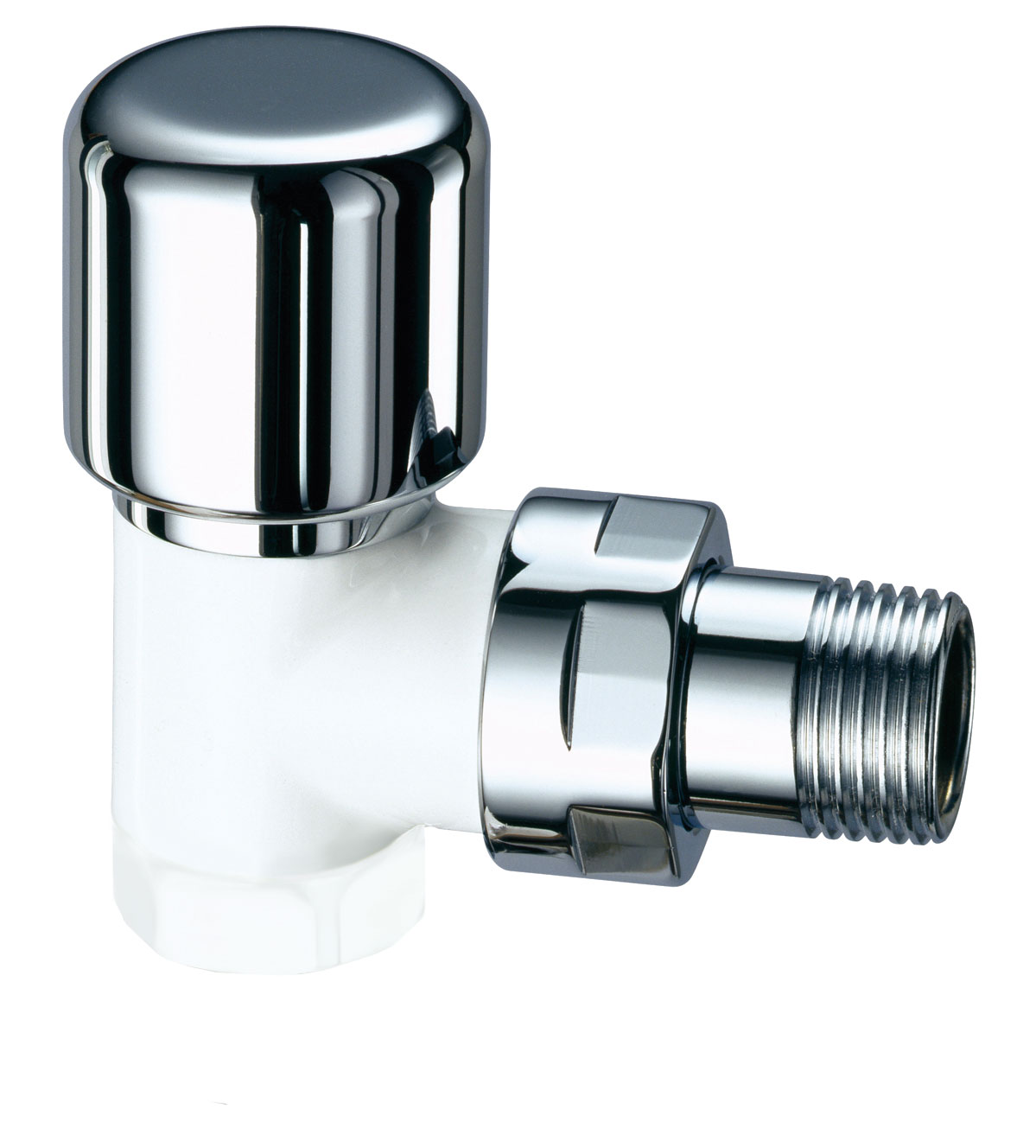 Вентиль термостат. TopFAR углов., 1/2” ВР, сереб/бел.эмаль, EPDM