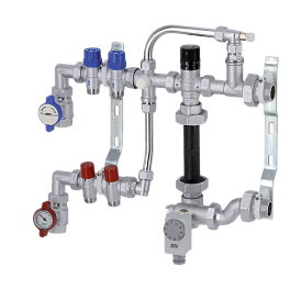 Узлы смесительные для напольного и радиаторного отопления с расходомерами