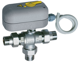 Краны шаровые трехходовые с сервоприводом ручной деблокировкой, 24В